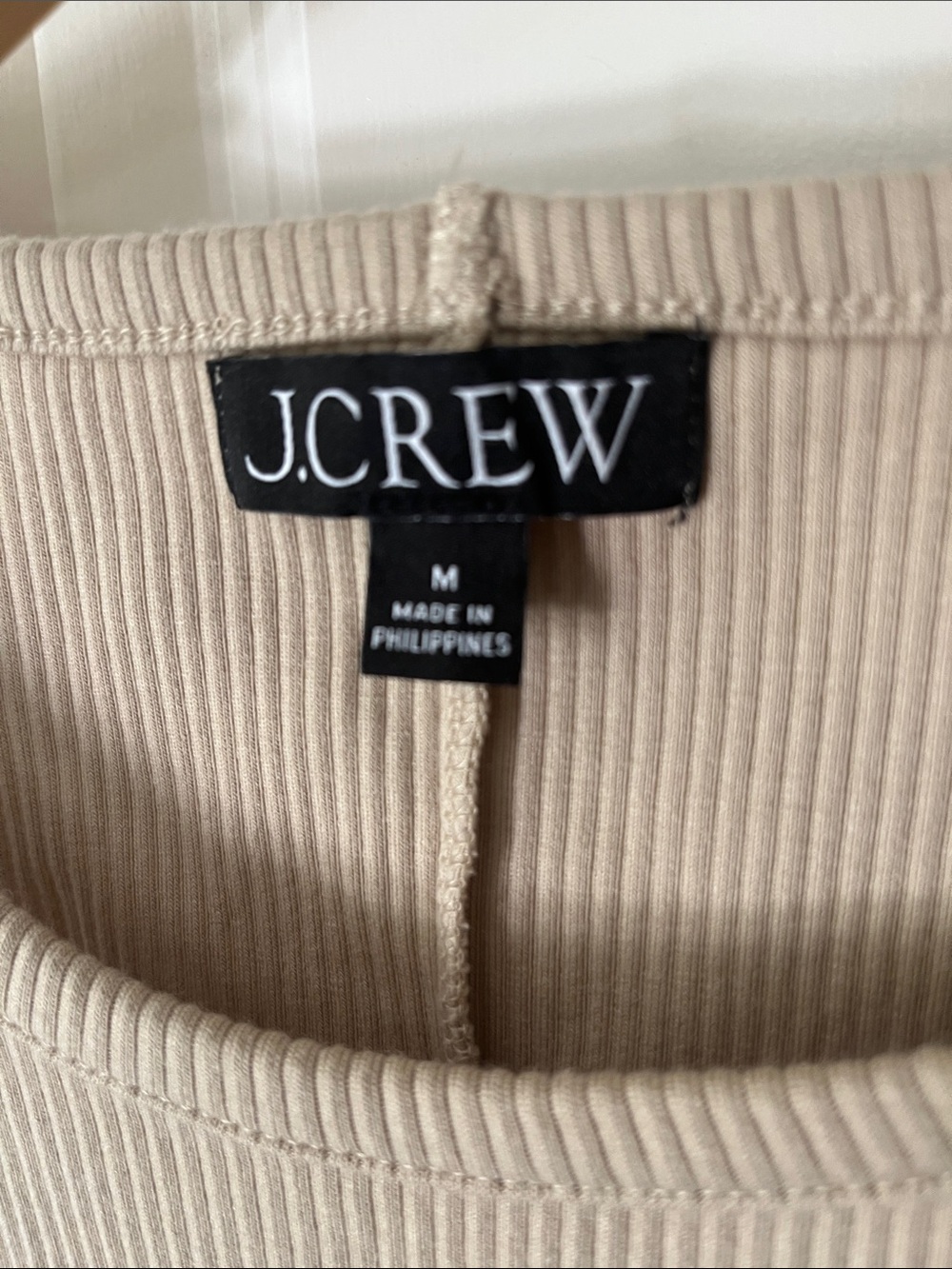 J. Crew Favorite Ribbed Tan Tank Size Medium - Picture 2 of 4